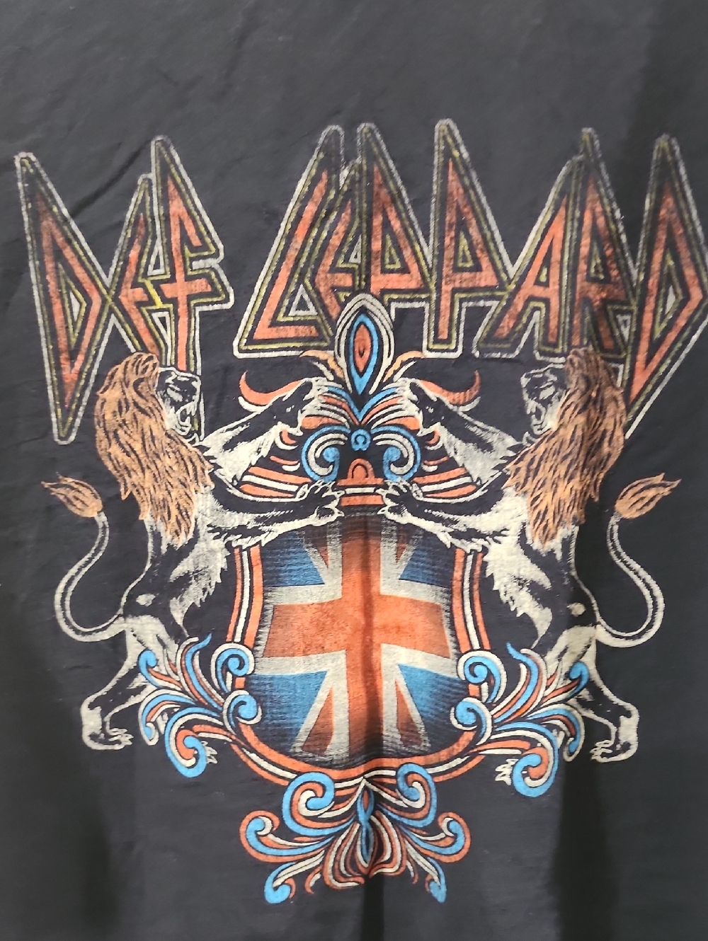 Def Leppard Def Lep Crest Black Adult T-Shirt Size 3x - Picture 3 of 4